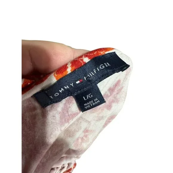 Tommy Hilfiger Women's Blouse Top Shirt Size L Floral‎ Paisley Ruffle - Picture 9 of 11